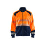 Hi-Vis sweatshirt with full zip - Orange/Navy blue - 4XL