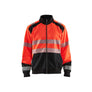 Hi-Vis sweatshirt with full zip - Red hi-vis/black - 4XL