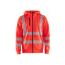 Hi-Vis Hoodie Full-zip - Red hi-vis - 4XL