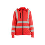Women's Hi-Vis Sweatshirt detachable hood - Red hi-vis - L