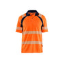 Hi-Vis UV-protected Polo shirt - Orange/Navy blue - 4XL