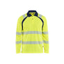 UV-Protected Long-Sleeved Polo Shirt Hi-Vis - Hi-vis yellow/navy blue - 4XL