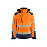 Hi-vis Lightweight lined Winter Softshell Jacket - Orange/Navy blue - 4XL