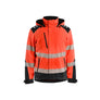 Hi-vis Lightweight lined Winter Softshell Jacket - Red hi-vis/black - 4XL