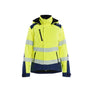Women's Hi-vis Lightweight lined Winter Softshell Jacket - Hi-vis yellow/navy blue - L