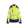 Women's Hi-vis Lightweight lined Winter Softshell Jacket - Hi-vis yellow/navy blue - L
