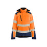 Women's Hi-vis Lightweight lined Winter Softshell Jacket - Orange/Navy blue - L
