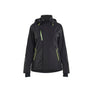 Women's Shell Jacket Stretch - Black/Hi-vis yellow - L
