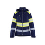 Women’s Hi-Vis Lightweight Lined Winter Softshell Jacket - Navy blue/Hi-vis yellow - L