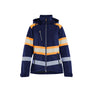 Women’s Hi-Vis Lightweight Lined Winter Softshell Jacket - Navy blue/Orange - L
