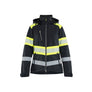 Women’s Hi-Vis Lightweight Lined Winter Softshell Jacket - Black/Hi-vis yellow - L