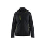 Women's Lightweight lined Winter Jacket Stretch - Black/Hi-vis yellow - L