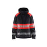 Women’s Hi-Vis Shell Jacket - Black/Red hi-vis - L