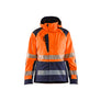Women’s Hi-Vis Shell Jacket - Orange/Navy blue - L
