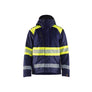 Hi-Vis Winter Jacket - Navy blue/Hi-vis yellow - 4XL