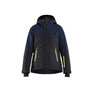 STRIKER Women's Winter Jacket Stretch - Dark navy blue/Hi-vis yellow - L