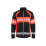 Microfleece Jacket - Black/Red hi-vis - 4XL