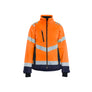 Women's Hi-Vis Shell Jacket - Orange/Navy blue - L