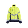 Women’s Lightweight Lined Winter Jacket Hi-Vis - Hi-vis yellow/navy blue - L