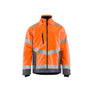 Hi-Vis Lightweight lined Winter Jacket - Hi-Vis Orange/Mid grey - 4XL