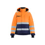 Women's Hi-Vis Winter Jacket - Orange/Navy blue - L