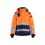 Women's Hi-Vis Shell Jacket - Orange/Navy blue - L