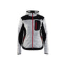 Women's knitted jacket - Grey melange/Black - L
