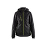 Women's Lightweight lined Winter Jacket - Black/Hi-vis yellow - L