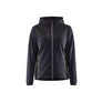 Women's knitted jacket with softshell and hood - Dark navy/Black - L