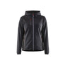 Women's knitted jacket with softshell and hood - Dark grey/Black - L