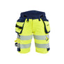 Women's Hi-Vis shorts 4-way stretch - Hi-vis yellow/navy blue - 10R
