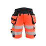 Women's Hi-Vis shorts 4-way stretch - Red hi-vis/black - 10R