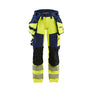 Women's Hi-Vis Work Trousers 4-way stretch - Hi-vis yellow/navy blue - 10R