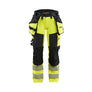 Women's Hi-Vis Work Trousers 4-way stretch - Hi-vis yellow/Black - 10R