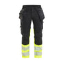 Women's Hi-vis Work Trousers Stretch - Black/Hi-vis yellow - 10R