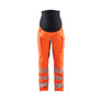 Women's hi-Vis 4-way stretch maternity Work Trousers - Orange/Black - L
