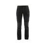 Women's 4-way stretch service Work Trousers - Black/Hi-vis yellow - 12R