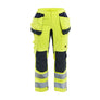 Women's Multinorm Inherent Work Trousers with Stretch - Hi-vis yellow/navy blue - 10R