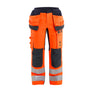 Women's Multinorm Inherent Work Trousers with Stretch - Orange/Navy blue - 10R