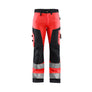 Women's Hi-Vis Work Trousers - Red hi-vis/black - 10R