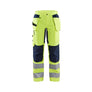 Women's Hi-Vis Work Trousers with stretch - Hi-vis yellow/navy blue - 10R