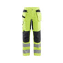 Women's Hi-Vis Work Trousers with stretch - Hi-vis yellow/Black - 10R