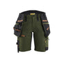STRIKER Women's Craftsman Shorts with Stretch - Forest Green/Rust - 10R