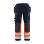 Women's Multinorm inherent Work Trousers with Stretch - Navy blue/Orange - 10R