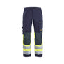 Women's Multinorm inherent Work Trousers with stretch - Navy blue/Hi-vis yellow - 10R