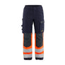 Women's Multinorm inherent Work Trousers with stretch - Navy blue/Orange - 10R