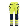 Women's Hi-Vis Work Trousers with 4-way-stretch - Hi-vis yellow/navy blue - 10R