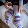 Ladies Winter Varied Stripe Patterned Thermal Socks for Winter