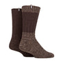 2 Pack Men's Heavyweight Wool Boot Socks | Ribbed Cable Knit Outdoor Socks