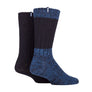 2 Pack Men's Heavyweight Wool Boot Socks | Ribbed Cable Knit Outdoor Socks